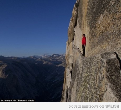 9gag:  No big deal. Just hiking! 