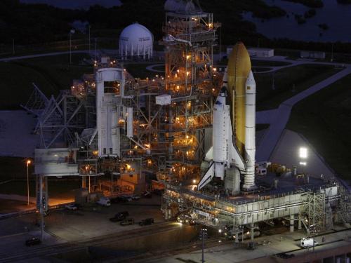 Space Shuttle Endeavour on the launchpad prior to the STS-126 mission