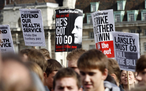 leftliberty:NHS cuts protesters occupy Westminster Bridge - in picturesMore than 2,000 protesters bl
