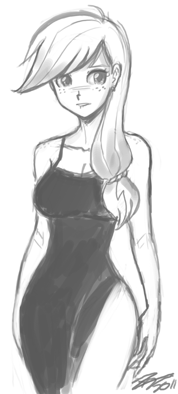 Human Applejack in Aya Brea&rsquo;s evening dress from Parasite Eve 1. Requested