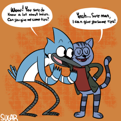 sugarkillsall:  Request from someone on DA of Mordecai getting advice from Fritz the Cat Nooooo don’t take his advice Mordo! He’s gonna take Margaret from you or give you bad advice