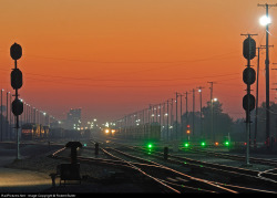 es44c4:  Remarks: Bellevue at twilight. (via RailPictures.Net Photo: Norfolk Southern Unknown at Bellevue, Ohio by Robert Butler) 