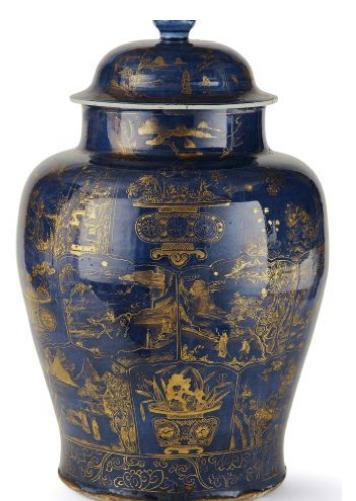 BALUSTER COVERED JARPORCELAIN POWDER BLUE China, Qing dynasty, Kangxi period (1662-1722) Tajan, Priv