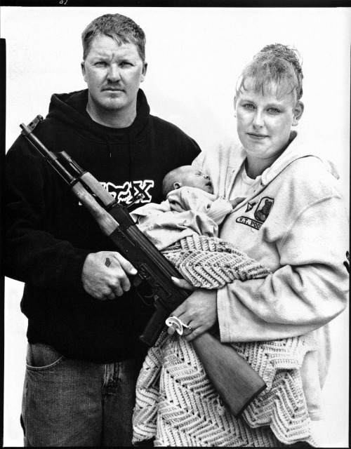 Richard Avedon Travis Mair, auto mechanic, and Carol Mair, homemaker, with their daughter, Mackinze,