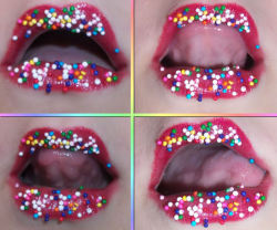 ensellure:  mydarkdirtysecret:  More fun with non pareils. The outtakes.  Sweet lips 