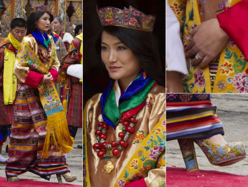 styleite:This is what newly crowned Queen Jetsun of Bhutan wore to her wedding Thursday. Eat your he