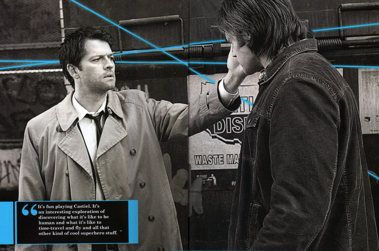 Final pretty page after Misha&rsquo;s interview in Supernatural magazine #28.