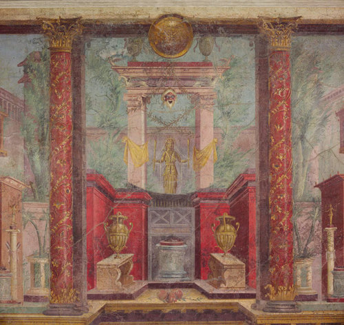 theancientworld:Fresco wall painting in a cubiculum (bedroom) from the Villa of P. Fannius Synistor 