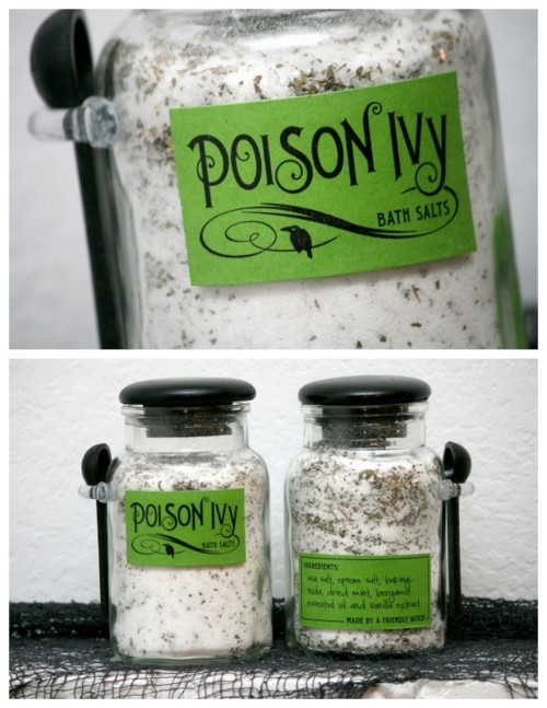 DIY Poison Ivy Bath Salts Tutorial and Printable Labels from Paging Supermom here. Really anytime ba