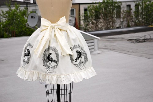 gothiccharmschool:  The Raven Skirt, by Morrigan NYC. It is even more stunning in person. (I have it in the black x silver colorway, and I LOVE it.) 