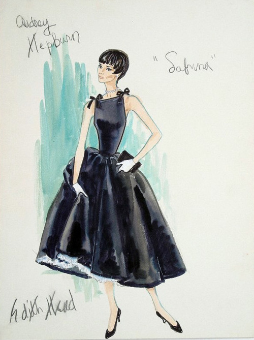 audreyhepburnfacts: One of Edith Head’s sketches for what Sabrina Fairchild’s Parisian w