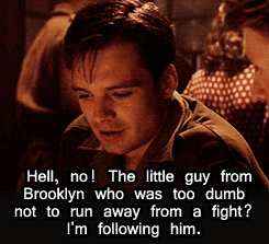 punctures:   #Okay so this scene basically made me want to kill all the things. Bucky is /still/ the only one who actually sees Steve for who he is. He doesn’t see the super soldier, he doesn’t see Captain America, he sees /Steve/, that little scrawny