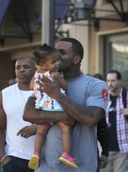 old-school-shit:  checkdarhyme:  waybetterthanyou:  The Game and his beautiful daughter.   awww  Such a beautiful family 