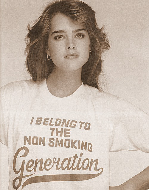 Young brooke shields smoking