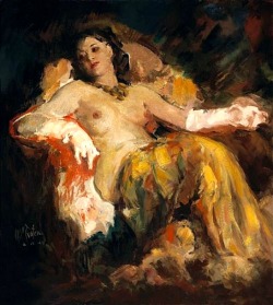 lacontessa:  William Frederick Foster (1883-1953), Nude with White Gloves 