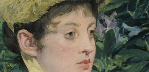 I love this painting.Manet, In the Conservatory, 1878-79.Details from the Google Art Project.I wrote