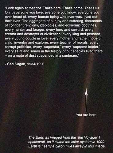 cosmiconeness:  Carl Sagan Swallowed by pinpoints of infinite density 