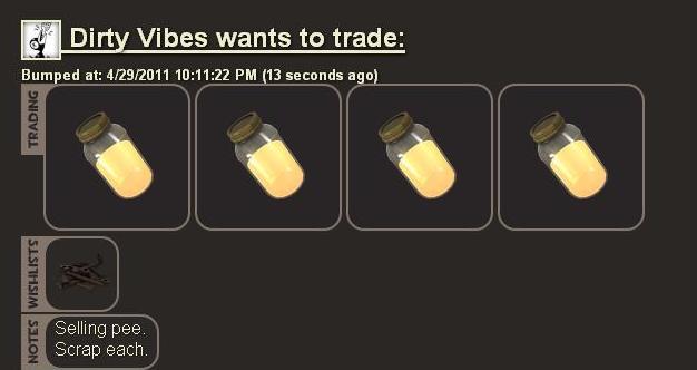 cindork:  expensive price for pee.  All of your posts were making me laugh before.
