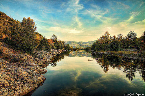 The Ardèche river, between Vals les Bains and Chirols, France© alexander elzinga