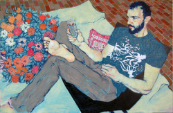 100artistsbook:  Hope Gangloff Upstate Neighbor (Gavin Anderson), 2011 Acrylic on canvas  www.inglettgallery.com 