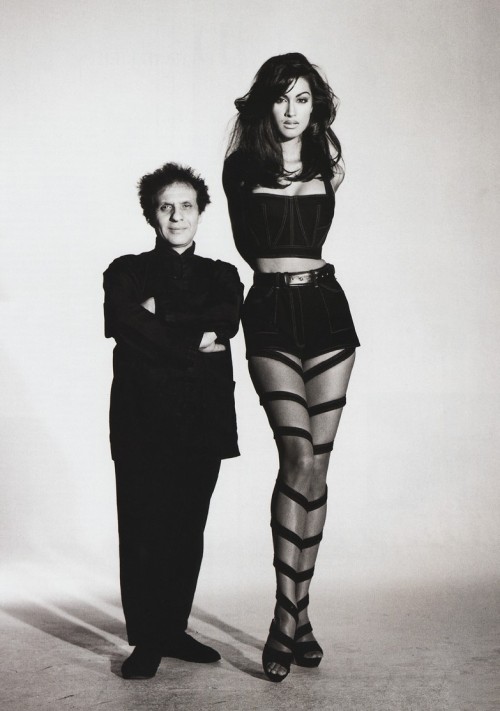 maliciousglamour:Azzedine Alaïa and Yasmeen Ghauri, 1991Photographer: Patrick Demarchelier