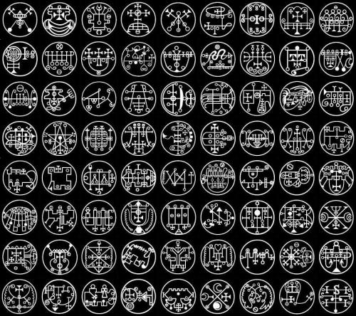 metaconscious: From Ars Goetia, the seals of the 72 Goetic demons.