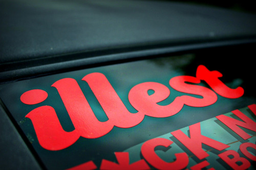 canimuff:  teach-me-how-to-zombie:  All the stickers on my car. The last one is the emblem on the front of my car.   ‘cept for the illest these are all rad!