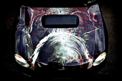 canimuff:  teach-me-how-to-zombie:  All the stickers on my car. The last one is the emblem on the front of my car.   ‘cept for the illest these are all rad!