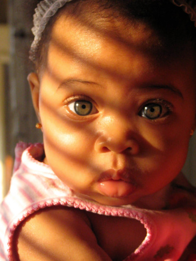 Black babies with blue eyes