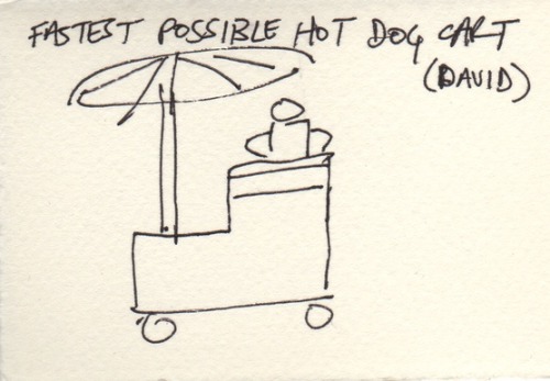 a Hot Dog Cart, by David, in 22 seconds.
There are still a lot of hot dog carts on the streets of New York, but like phone booths, it seems nobody uses them. That’s not to say that street food is dead as an industry–hundreds of halal meat and upscale...