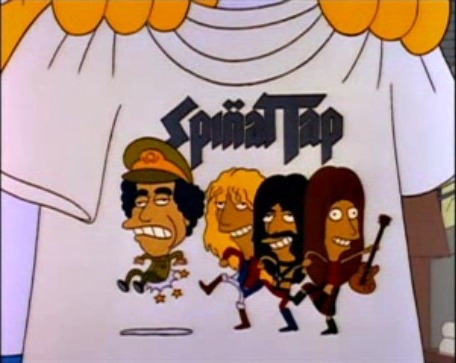 shorterexcerpts:“Check it out, Spinal Tap kicking Mohammar Qadaffi in the butt. A timeless classic. 