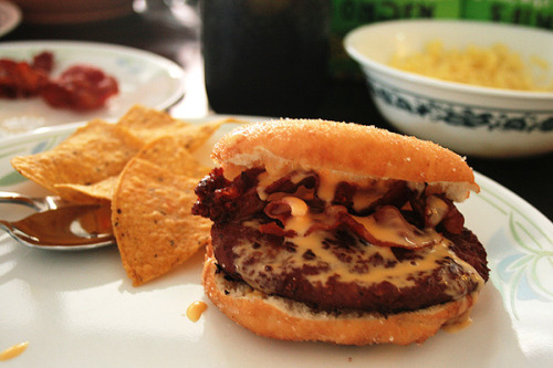 My friends and I enjoy preparing food. Our snacks usually go something like this: melting cheese in rolls of maple bacon, extra cheese, beef marinated in sake, bacon cheeseburger in a sugar donut bun with a side of nachos. Hnngg. If my friends and I...