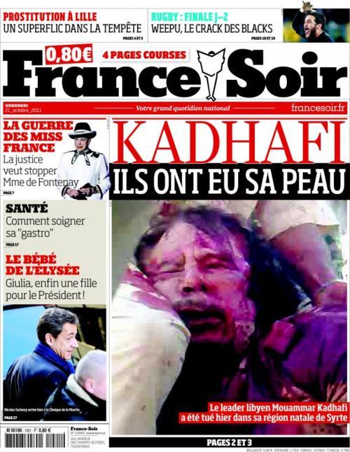 Porn Pics Gaddafi's bloody picture hits the front pages