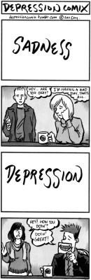 3ismagic:  depressioncomix:  depression comix #14  this really struck me… i think there are some people that i know that would benefit form this comic.  &lt;3 