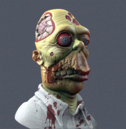 justinrampage:  Homer Simpson gets a 3D zombie