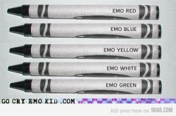 9gag:  emo crayons 