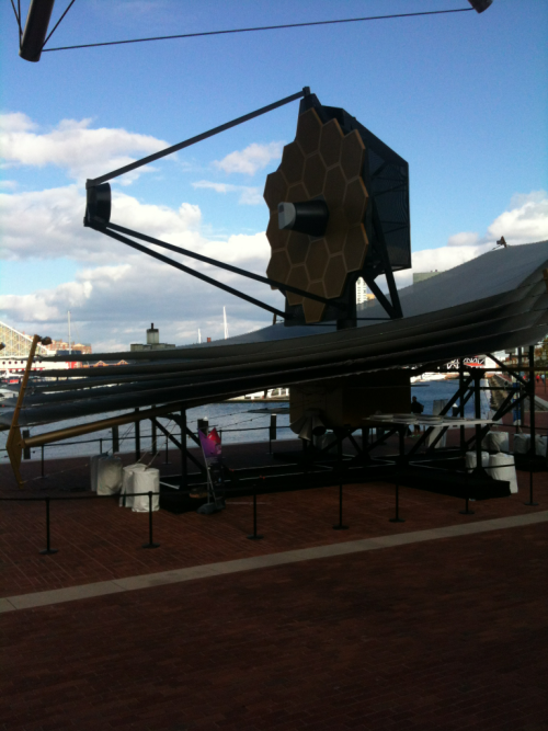 Webb Telescope Model In Front Of The Maryland Science Center In Baltimore.