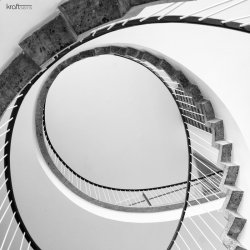 black-and-white:  townhall stairs | by kraftseins