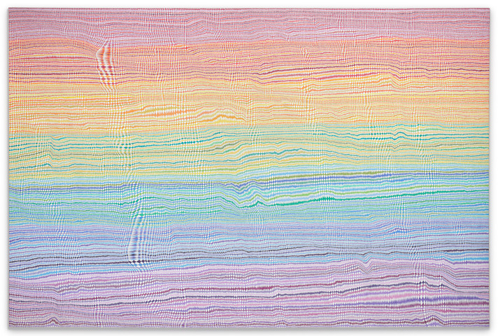 thirstyear:  The approach – Artists: Peter Davies: Small Touching Squares Painting