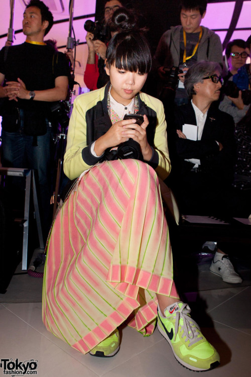 Susie Bubble of Style Bubble in cute Nike sneakers at Japan Fashion Week!