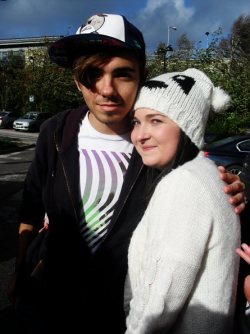 Me &amp; Nathan. 18th October 2011. Real Radio Leeds.He liked my panda hat :&lsquo;D 