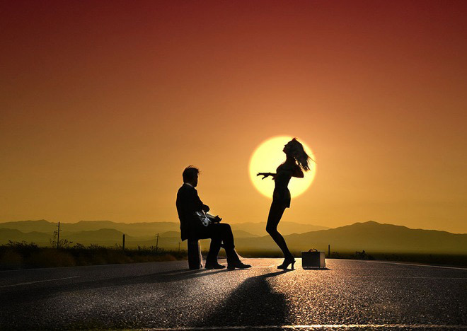 Wallpaper love kiss man woman silhouette