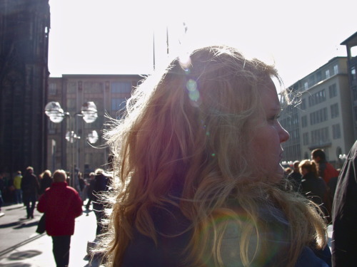 Haley outside the Cologne Cathedral.