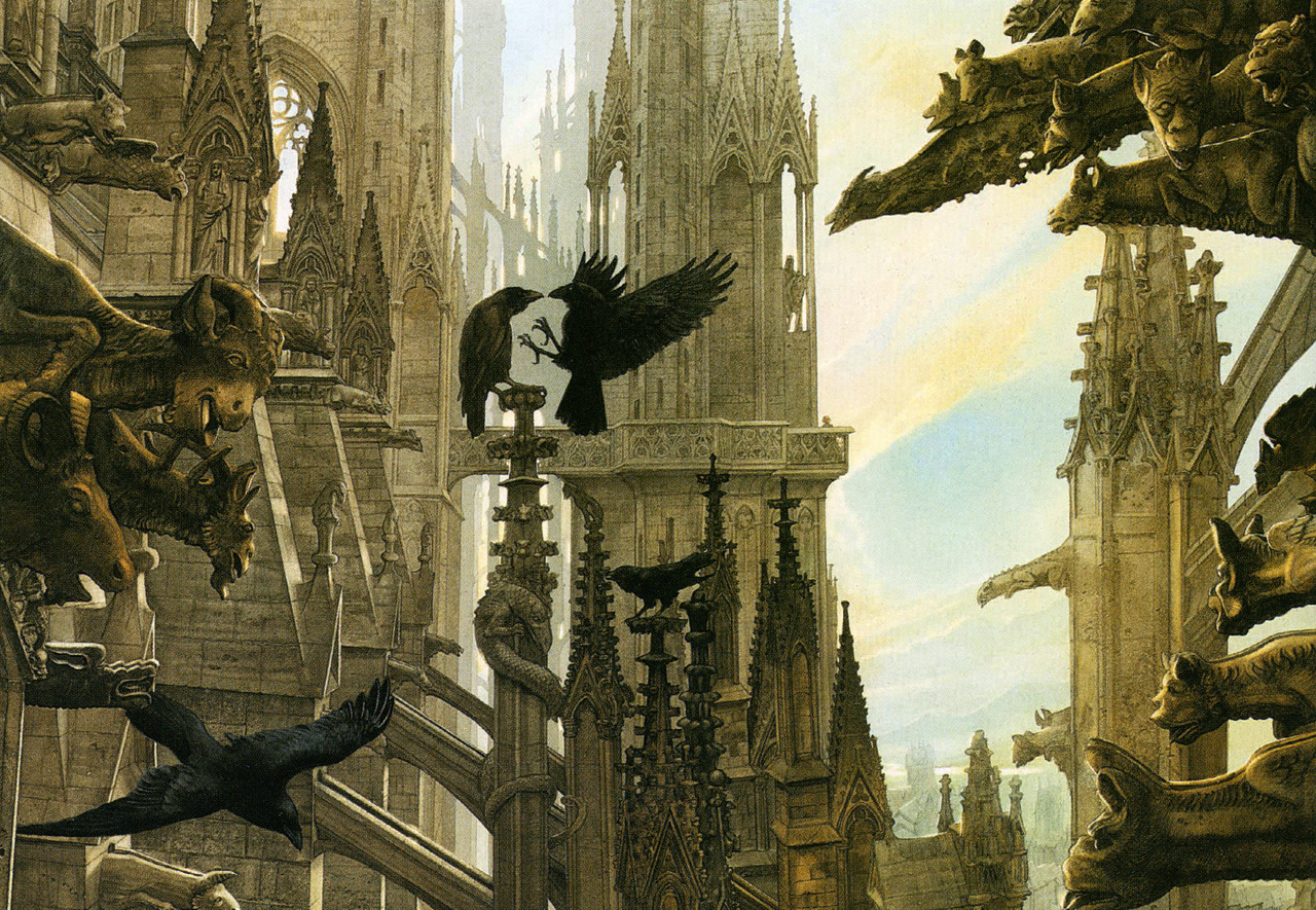 welovepaintings:  Cathedrale Ravens, by John Howe 