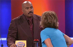 authoritydangerheartkilljoy:  #Steve Harvey can only take so much #His face on the bottom left gif screams “Crazy ass white people!” 