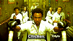 communitysoup:  mixologycertification:  “Chicken.” “…yeah.” Forever laughworthy. You know, some people thought this episode was too over the top but it was hilarious to me.  Wasn’t being over the top the whole point of the episode? Either