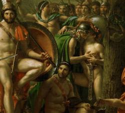 monsieurlabette:  Jacques-Louis David, Leonidas at Thermopylae, detail, 1814 