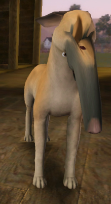 simsgonewrong:  My friend was making a cute little Bull Terrier on the Sims 3 Pets. She went into advanced mode…and….well, this happened… :C  jesus fuck