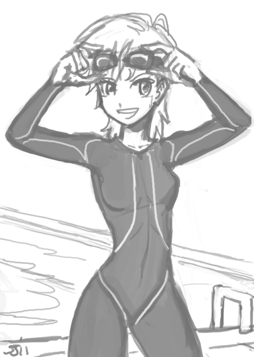 Human Dash as a swimmer.