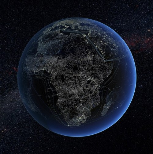 humanscalecities:Human technology presence over Africa at night